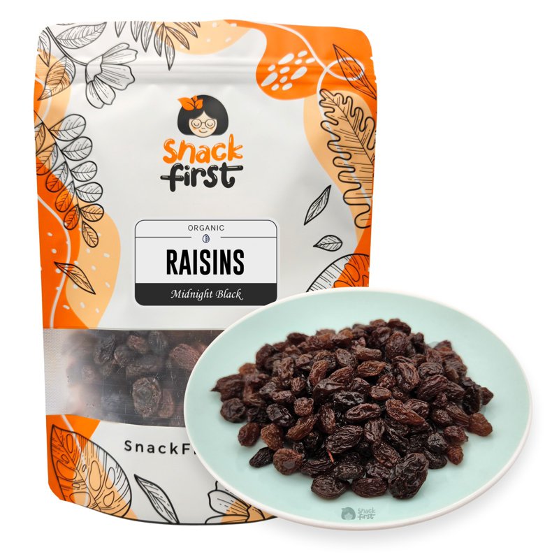 SnackFirst Midnight Black Raisins - Healthy, Natural Snack