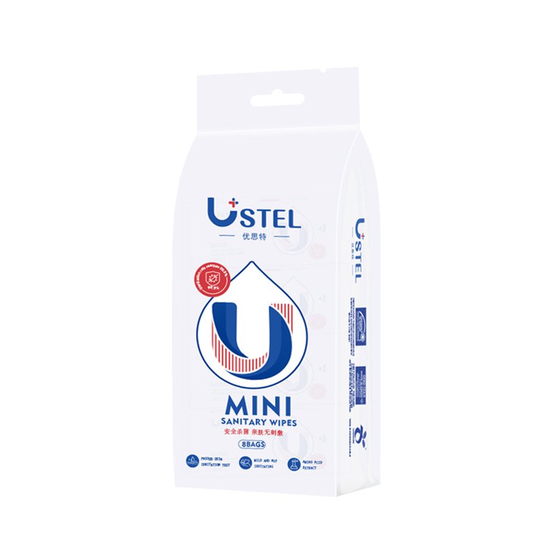 Ustel Mini Travel Antibacterial Wipes 8 S