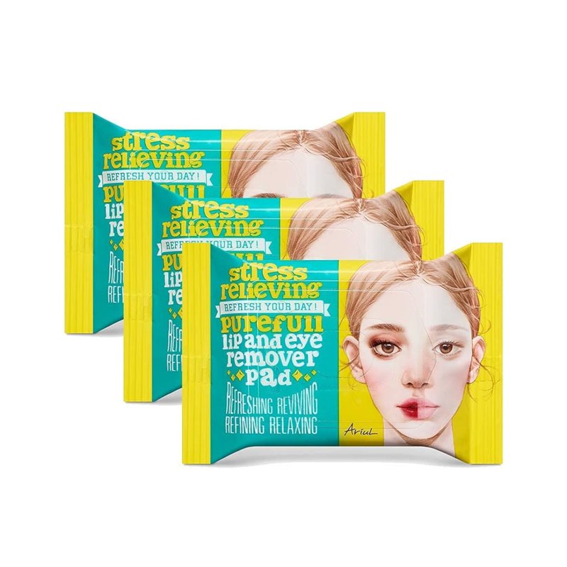 Ariul Stress Relieving Purefull Lip and Eye Remover Pad 3 x 30 S