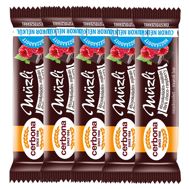 Cerbona Muesli Bar - Dark Chocolate Raspberry (Sugar Free)