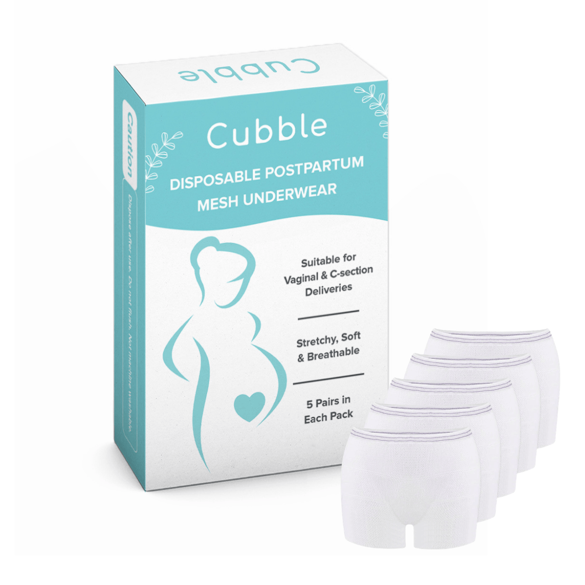 Cubble Disposable Postpartum Maternity Mesh Underwear M/L 5 S