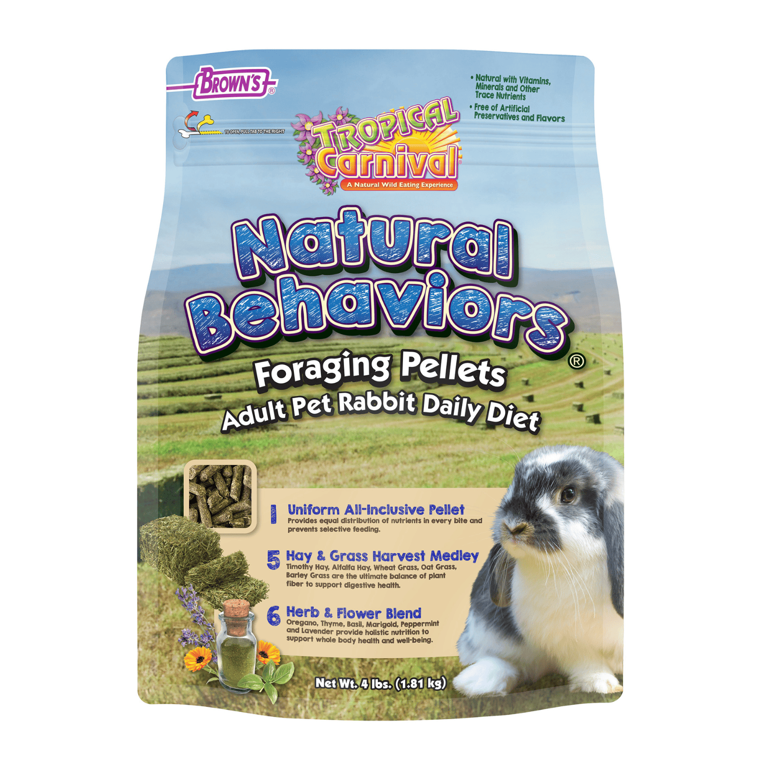 Brown's Brown Tropical Carnival Natural Behaviors Foraging Pellets