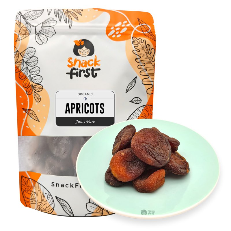 SnackFirst Dried Fruits - Organic Pure Juicy Apricots