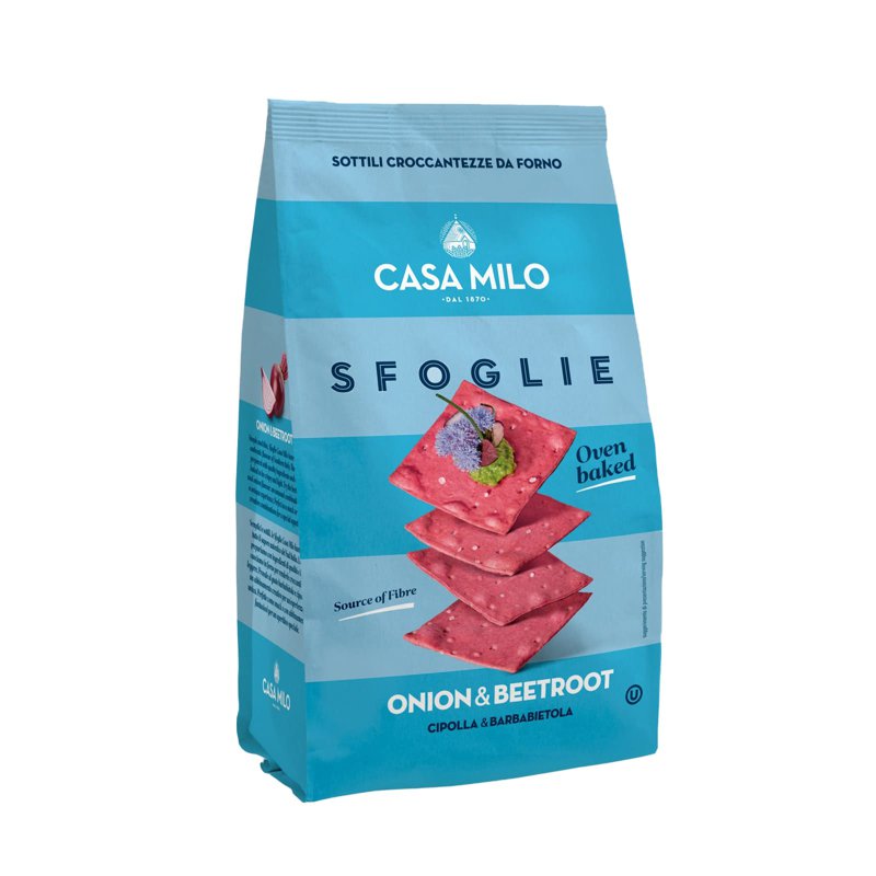 Casa Milo Italian Baked Flatbread Crisps - Onion & Red Beet