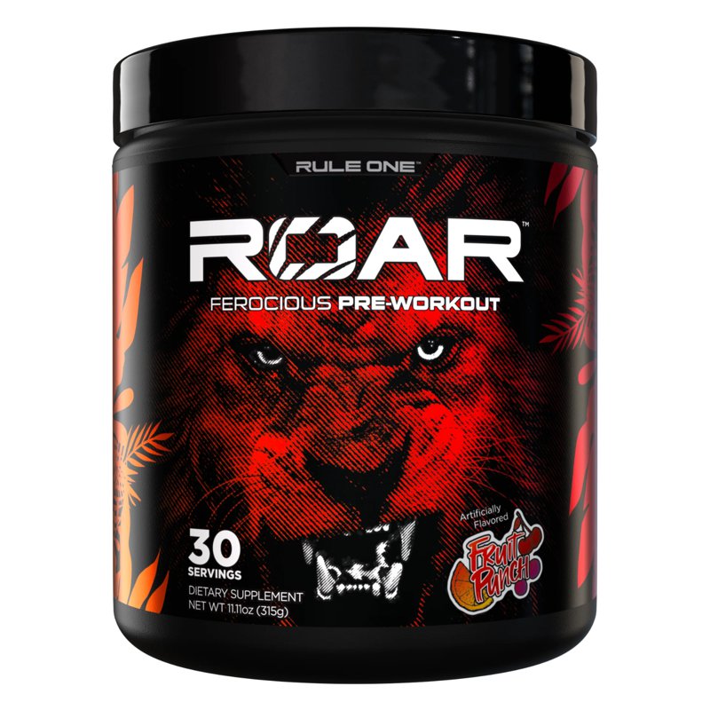 Rule1 Roar Pre-Workout- Energy, Focus, Endurance- Fruit Punch