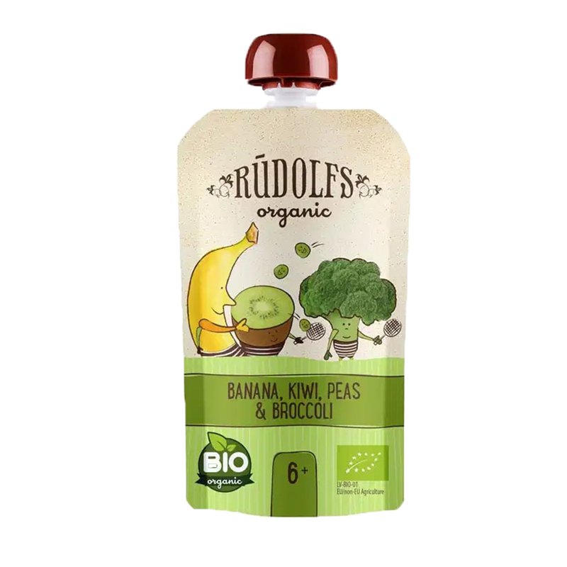 Rudolfs Baby Organic Banana, Kiwi, Peas & Broccoli 6+ Months