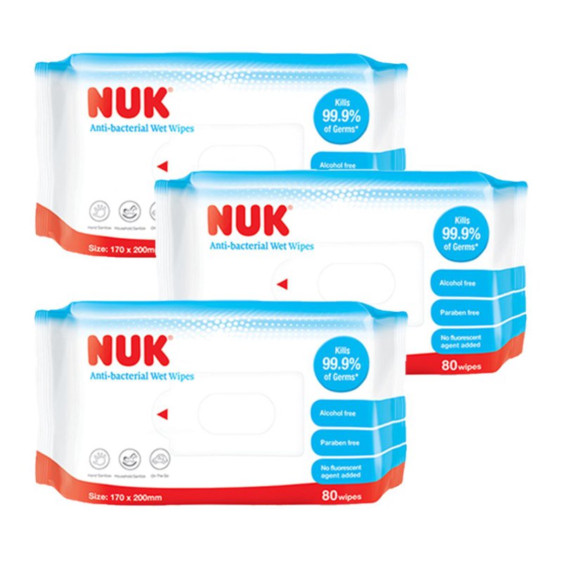 NUK Anti Bacterial Wet Wipes 3 x 80 S