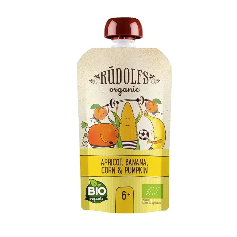 Rudolfs Baby Organic Apricot Banana Corn & Pumpkin 6+ Months