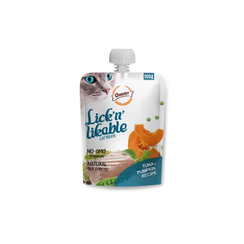 Gnawlers Lick N Likable Cat Treat - Tuna & Pumpkin