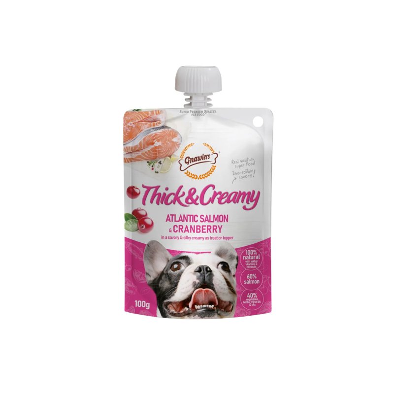 Gnawlers Thick & Creamy Dog Treat - Salmon & Cranberry
