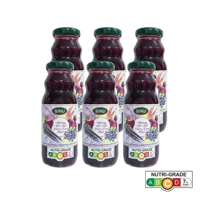 Aureli Juice Bundle 6 Blueberry Red Beet Purple Carrot Apple