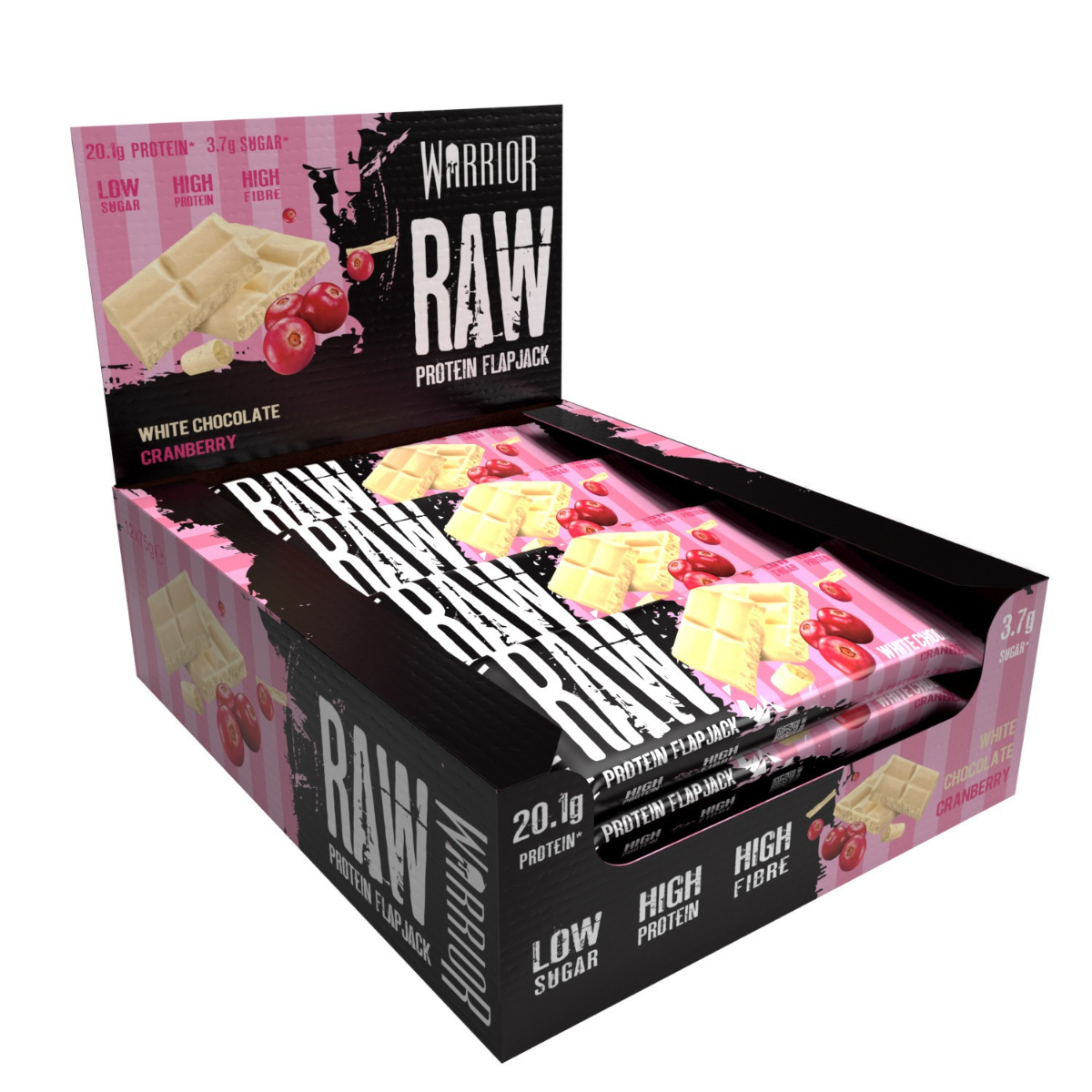 WARRIOR Raw Protein Flapjacks - White Chocolate Cranberry
