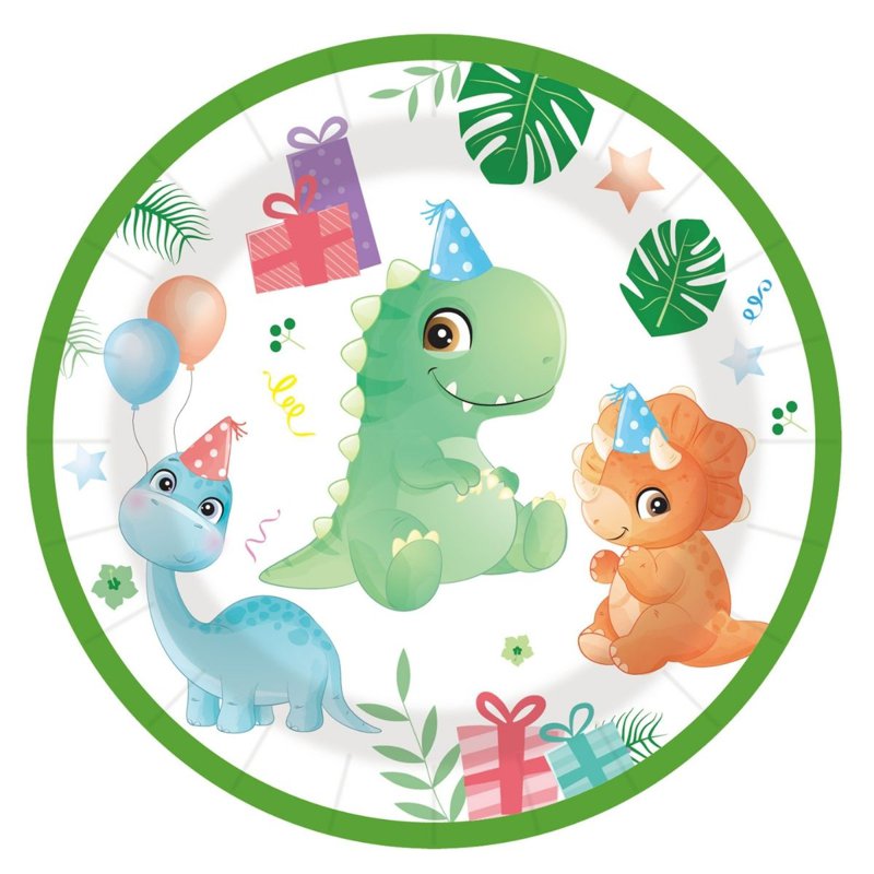 Dodomu Disposable Paper Plates - Dino Party 10 S