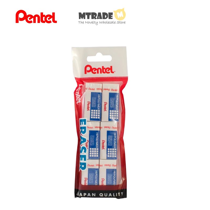 Pentel Hi Polymer Eraser - Small (ZEH-03-6/S) 6 S
