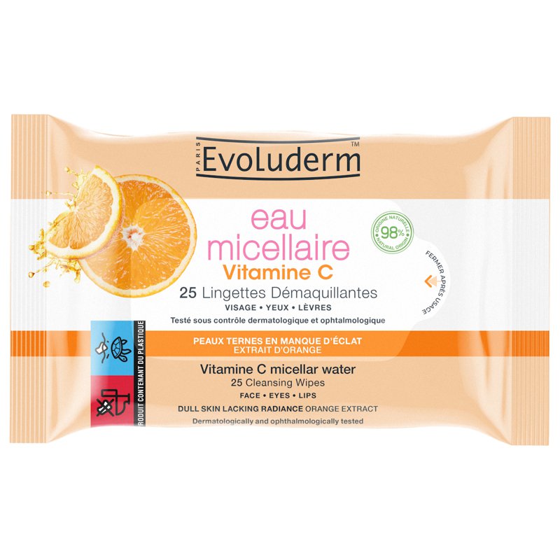 Evoluderm Vitamin C Micellar Water Cleansing Wipes 25 S