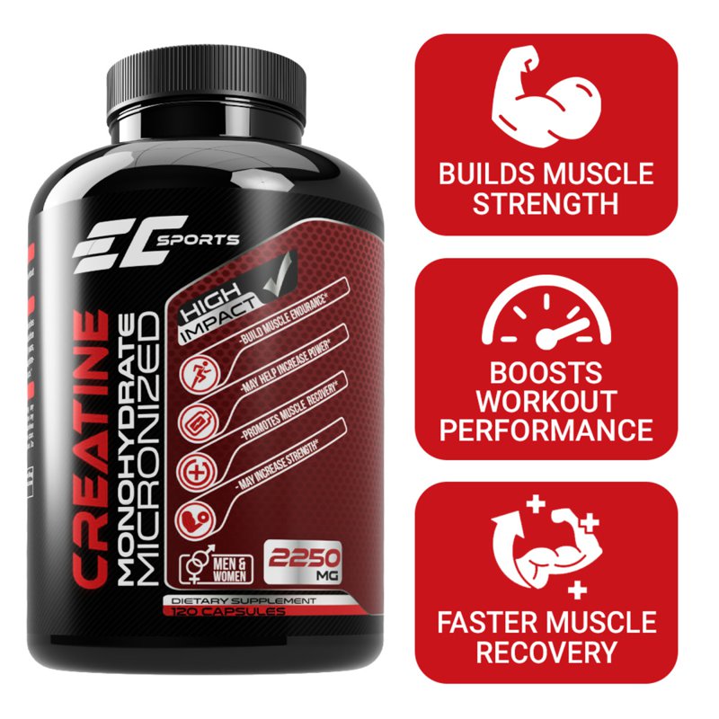 EC Sports Creatine Monohydrate 2250mg 120 S