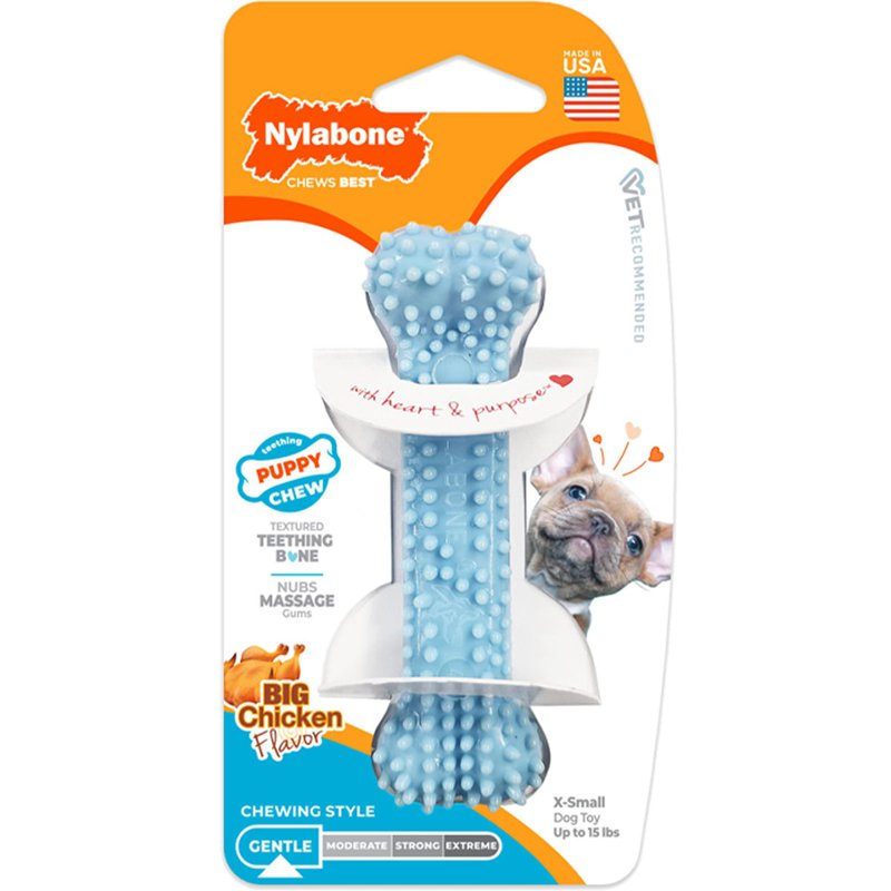 Nylabone Puppy Teething & Soothing Chew Toy Blue Petite 1 S
