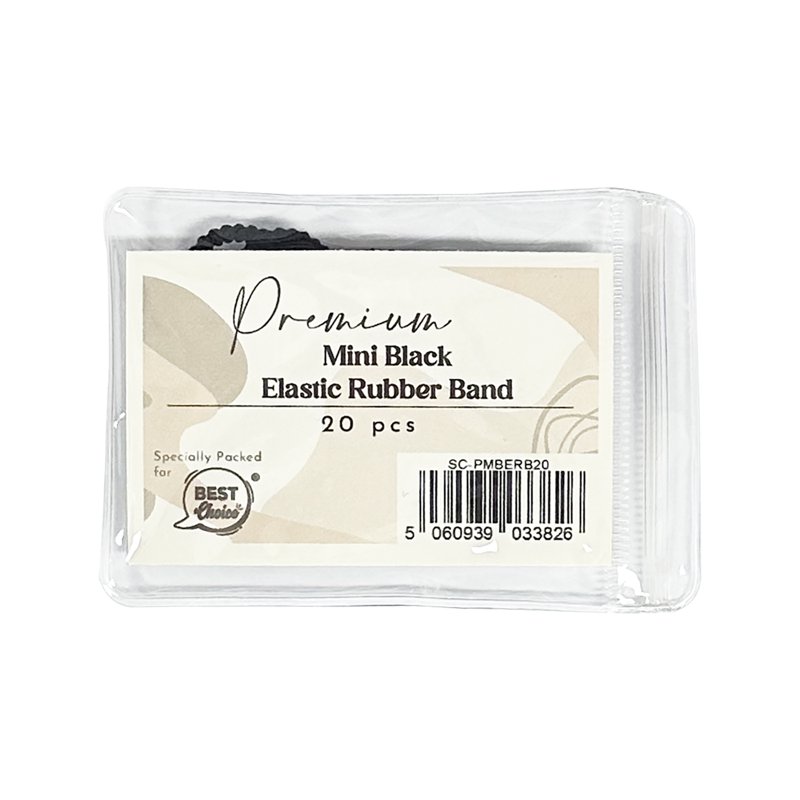 Premium Mini Elastic Rubber Band - Black 20 S
