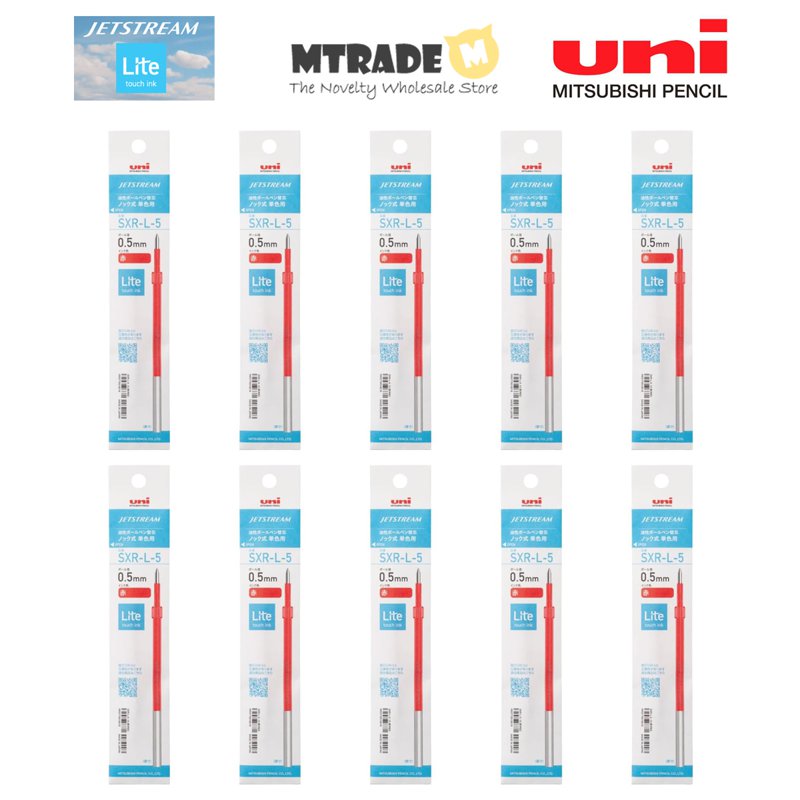 Uni Jetstream Lite Touch Refill Pen - 0.5mm (Red Ink) 10 S