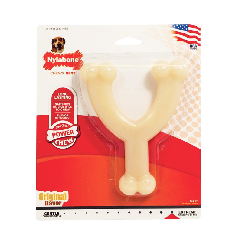 Nylabone Power Chew Long-Lasting Wishbone Dog Toy Wolf 1 S