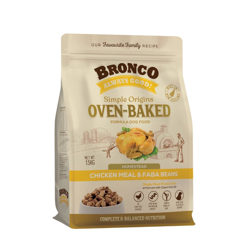 Bronco Oven-Baked Dog Food - Chicken Meal & Faba Beans