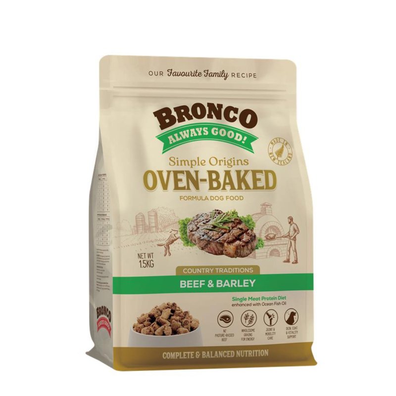 Bronco Simple Origins Oven-Baked Dog Food - Beef & Barley