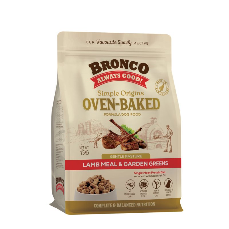 Bronco Oven-Baked Dog Food - Lamb Meal & Garden Greens