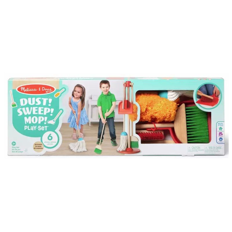 Melissa & Doug Wooden Dust, Sweep n Mop Play Set