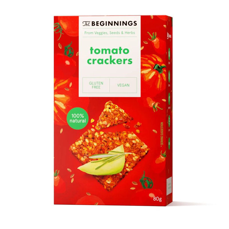 The Beginnings Raw Tomato Crackers, Gluten free