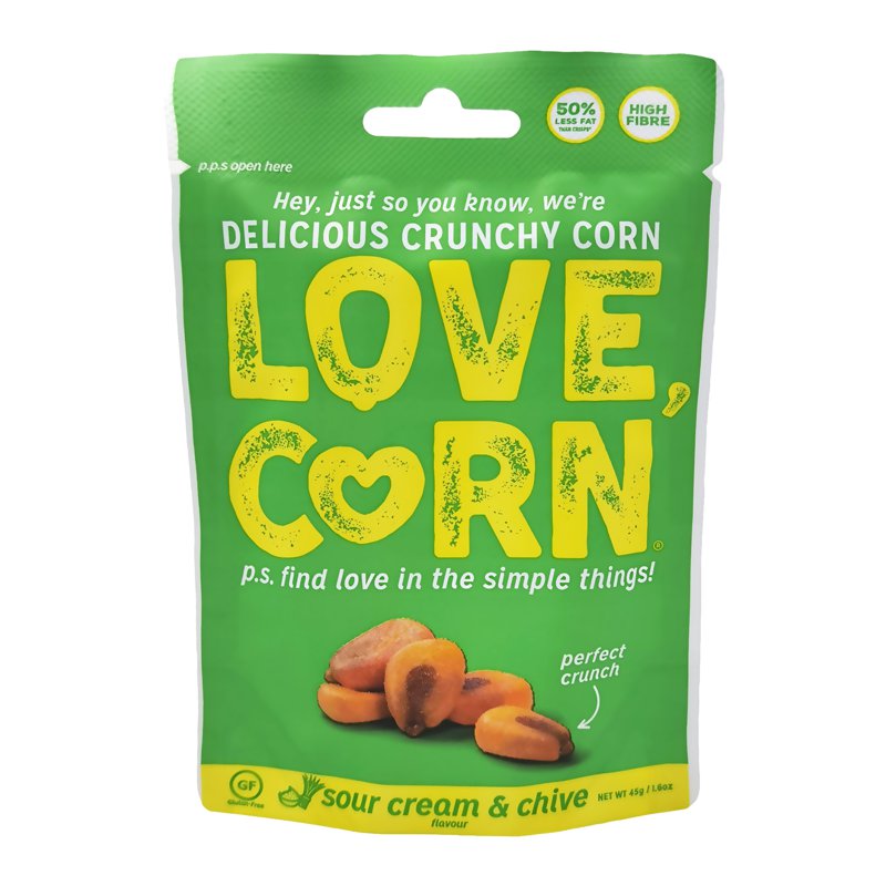 Love Corn Vegan Sour Cream and Chive Premium Crunchy Corn