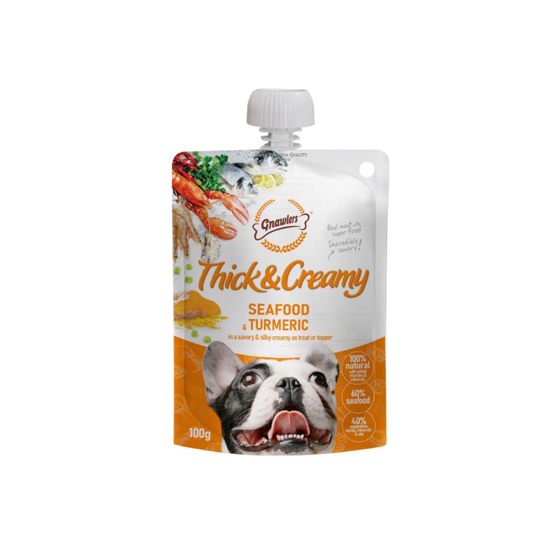 Gnawlers Thick & Creamy Dog Treat - Seafood & Turmeric