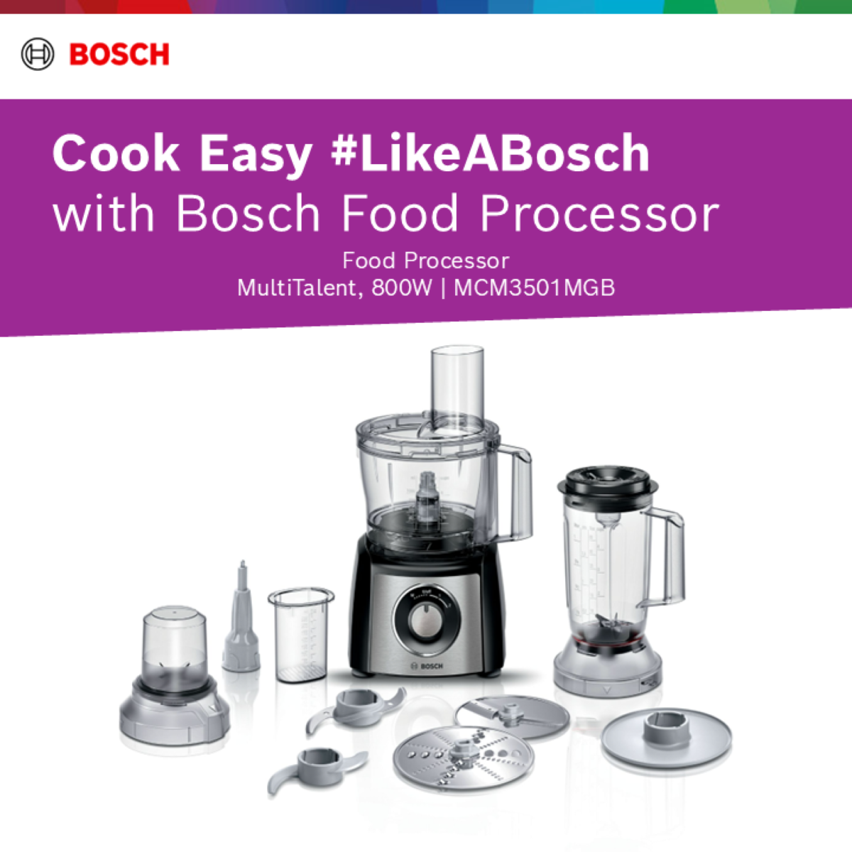 Bosch MCM3501MGB Food Processor MultiTalent 3800W 1 S
