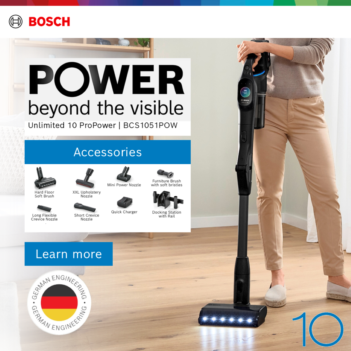 Bosch BCS1051POW Vacuum Cleaner Unlimited 10 ProPower 1 S