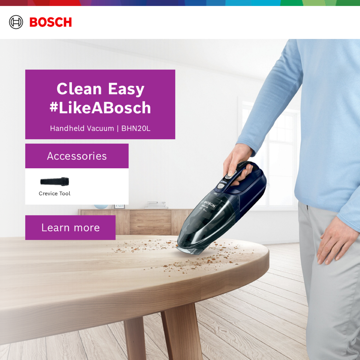 Bosch BHN20L Handheld Vacuum 20Vmax Blue 1 S