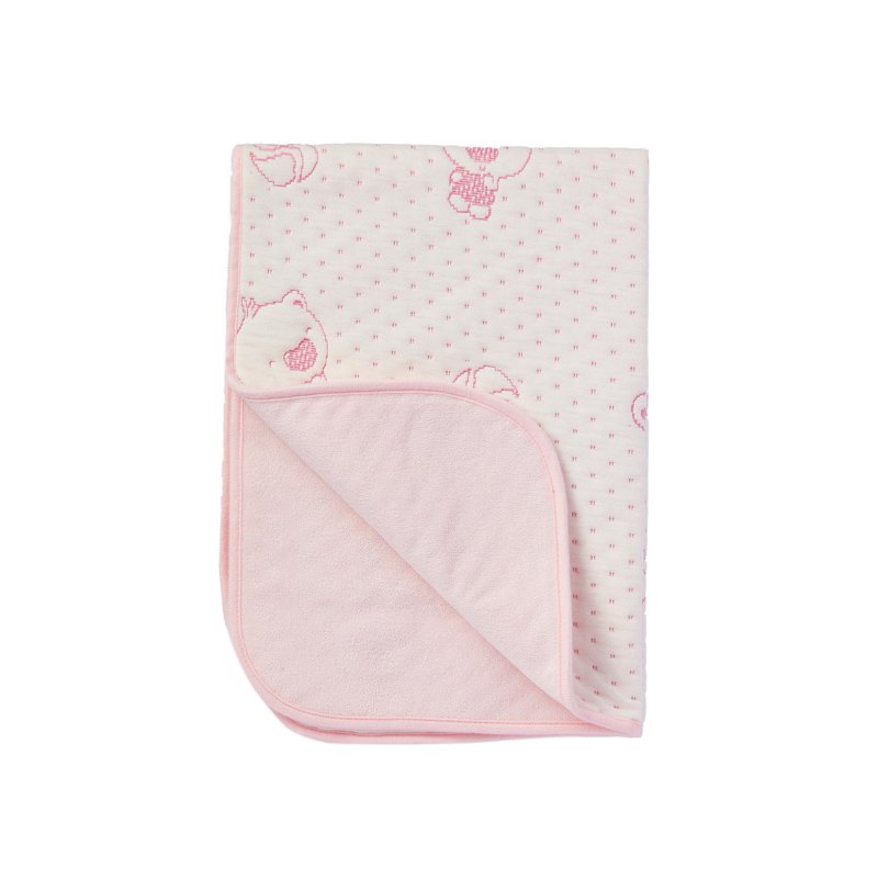 LoveSprings Bamboo Fiber Reversible Changing Mat Pink Bear 1 S