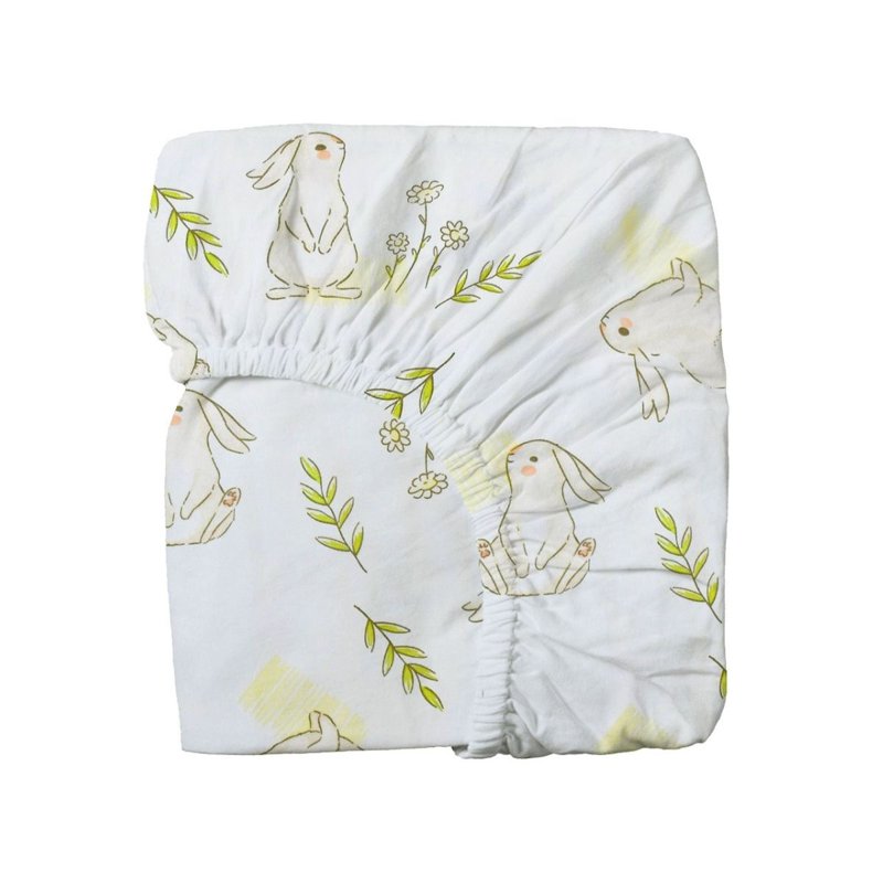 Cubble Bamboo Crib Sheet 130x70cm Cute Bunny 1 S