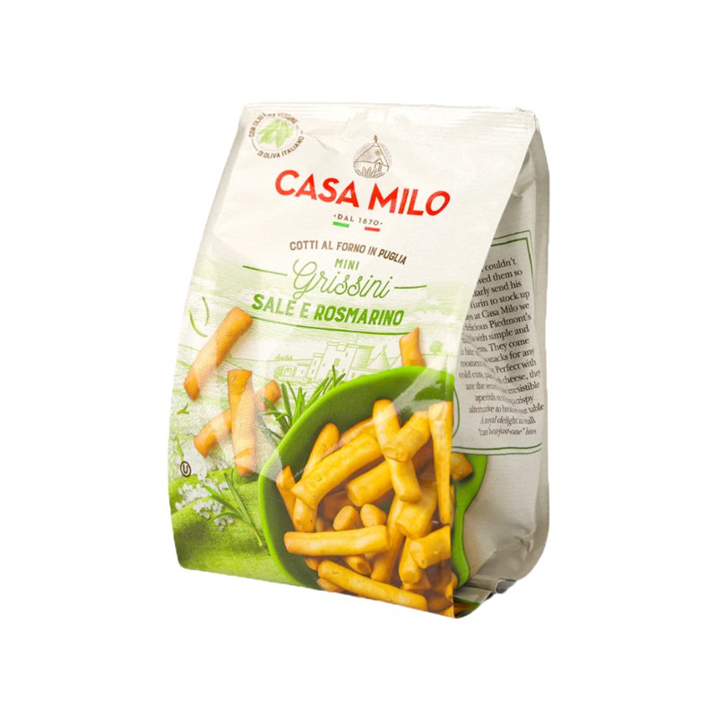 Casa Milo Mini Baked Breadsticks, All Natural Salt Rosemary