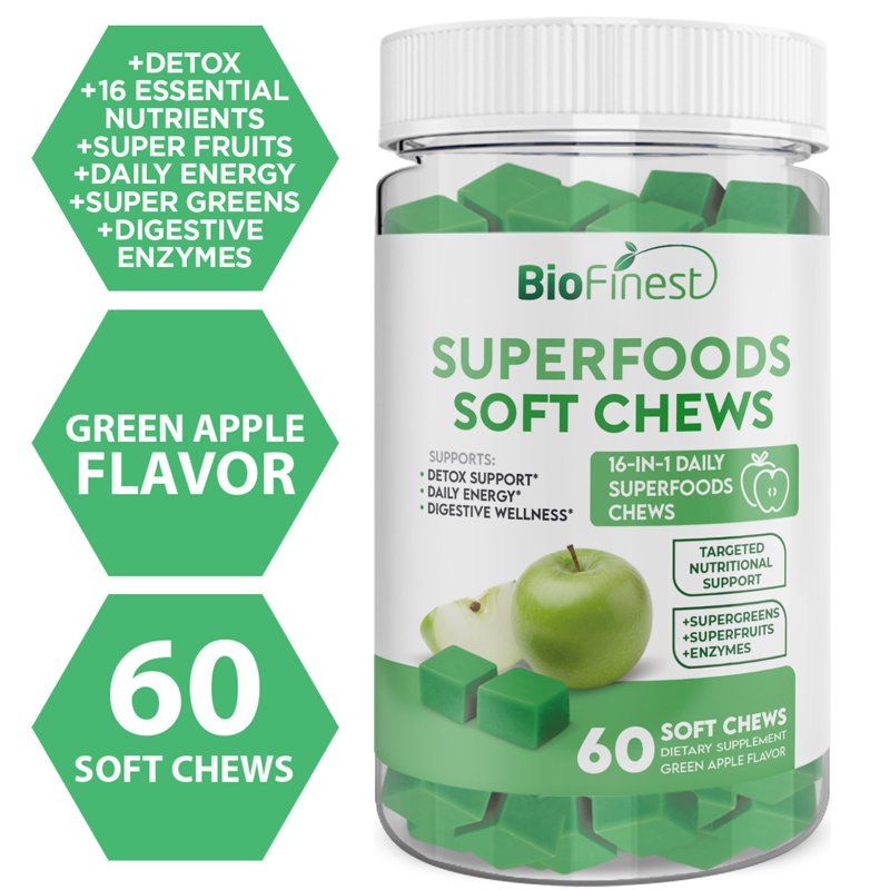 Biofinest Superfoods Greens Fruits Soft Chews 60 S