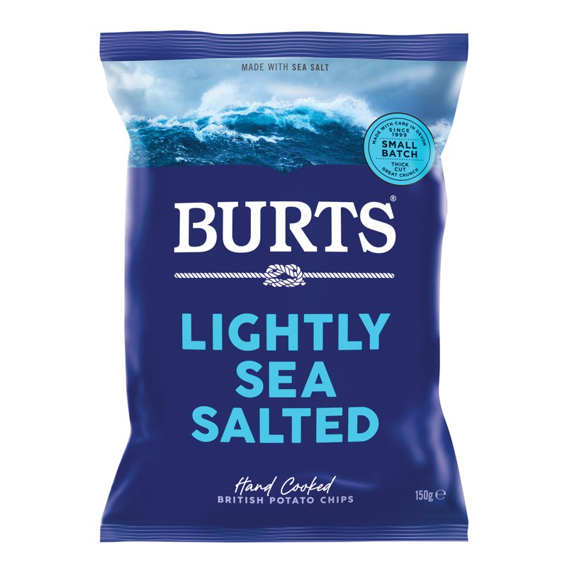 BURTS Snacks Burts Lightly Sea Salted Hand Cooked Potato Chips