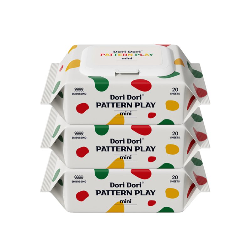 Dori Dori Pattern Play Mini Embossed wet wipe with CAP Bundle 3 x 20 S