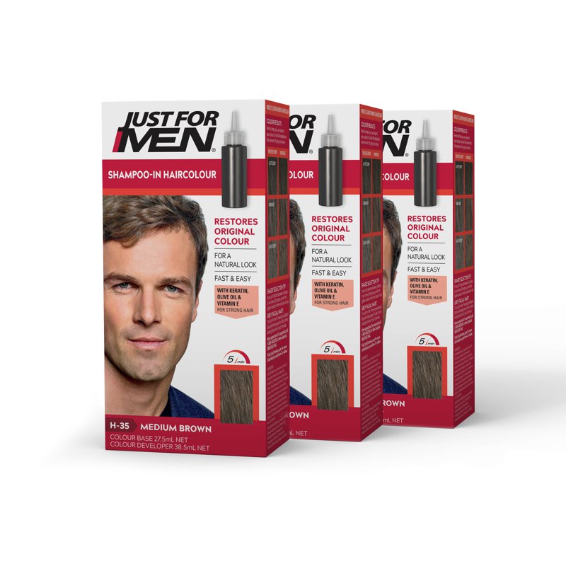 Just For Men Shampoo-In Hair Color Medium Brown 3 S