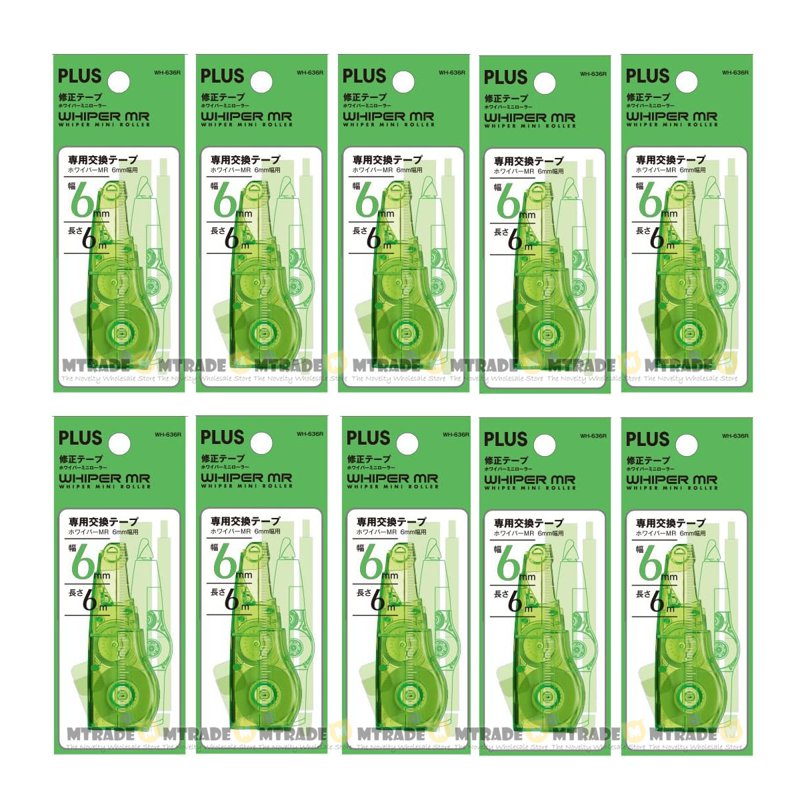 Plus Whiper Mr Correction Tape Refill (6mm x 6m) Bulk 10 S