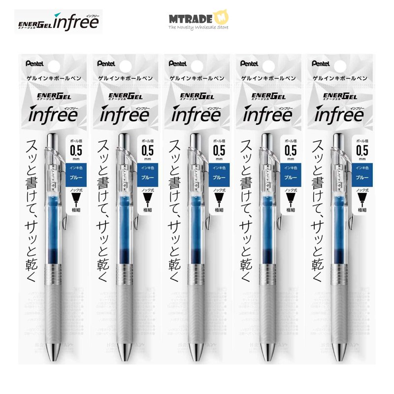 Pentel EnerGel Infree Pen 0.5mm BLN75TL-C (Blue) Bulk 5 S