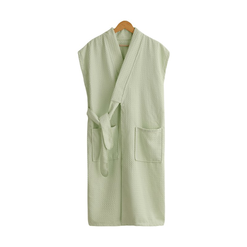 Sweet Home Waffle Short-sleeve Bathrobe Green 1 S