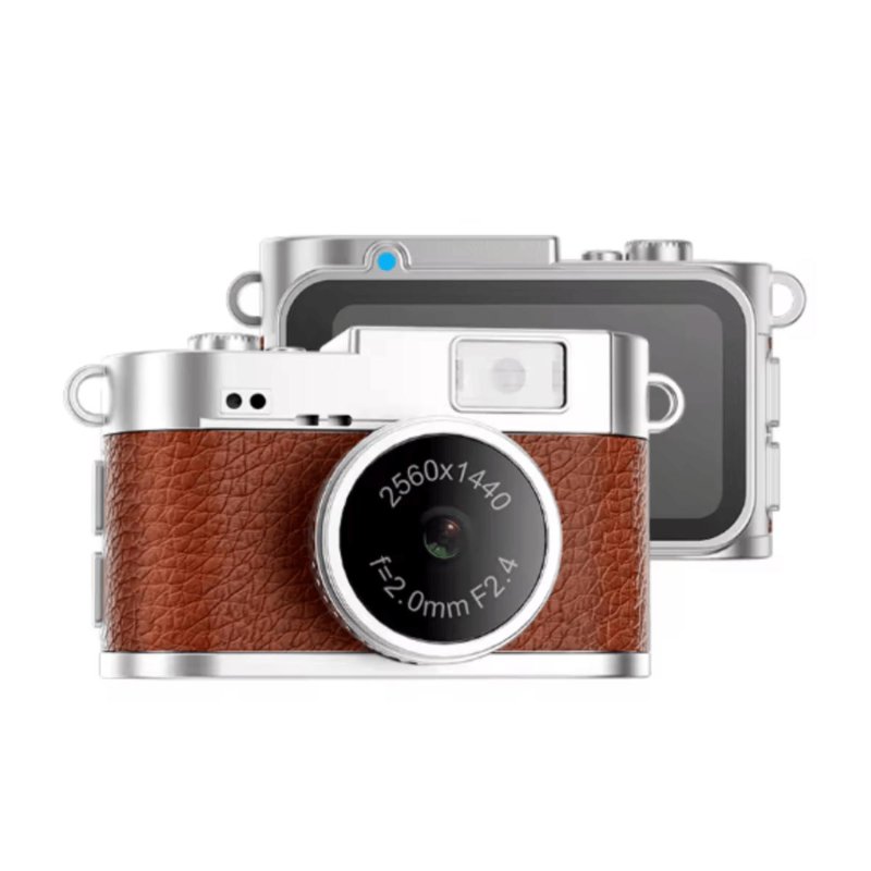 House Brand Retro 1440P Camera With 8GB MicroSD Card-Brown