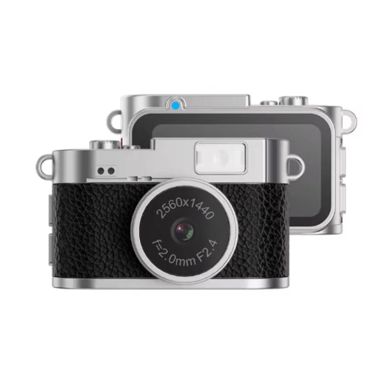 House Brand Mini Retro 1440P 2K Camera With 8GB MicroSD-Black