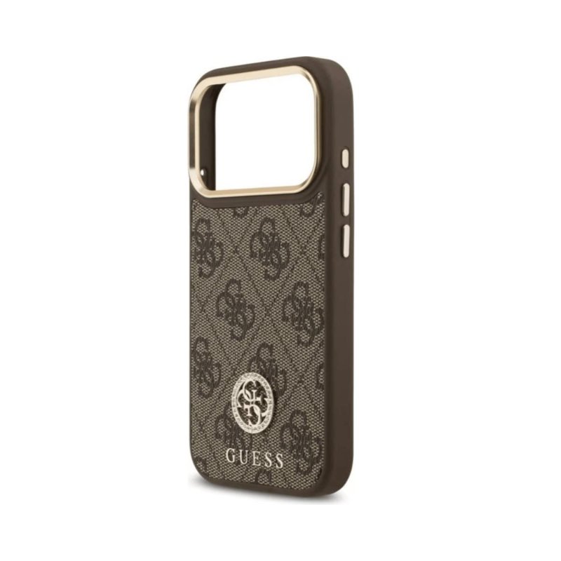 Guess Pu Leather Magsafe Case For iPhone 17 Pro - Brown