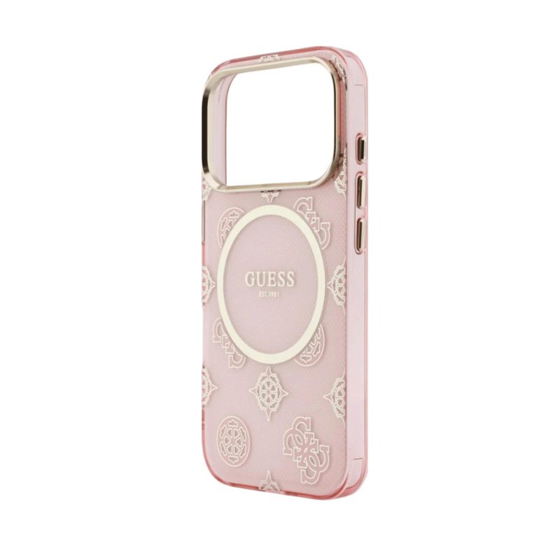 Guess IML Peony Dot MagSafe Case For iPhone 17 Pro - Pink 1 S