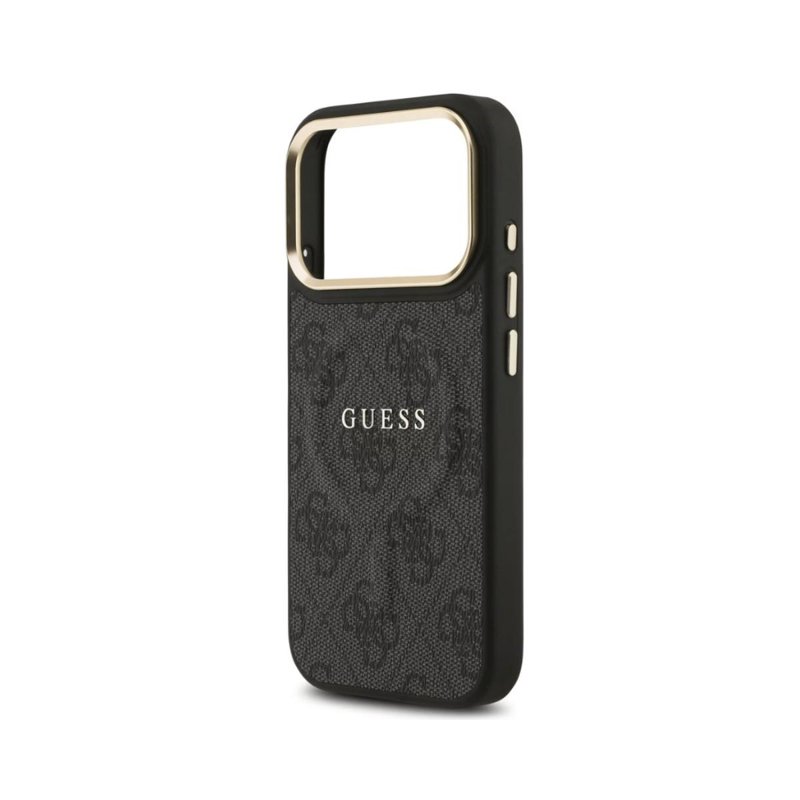 Guess Gold Frame PU Leather For iPhone 17 Pro - Black