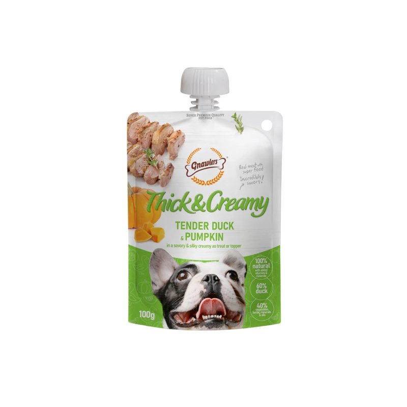 Gnawlers Thick & Creamy Dog Treat - Duck & Pumpkin